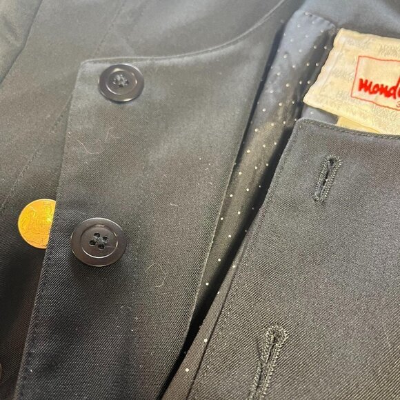 Mondi Vintage Military Double Breasted Jacket Crop Ladies Black Size SMALL/34 - Picture 9 of 9